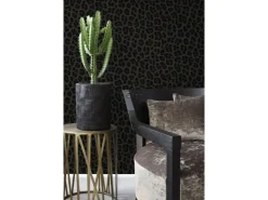 Origin-luxury wallcoverings Origin Wallcoverings Tapete Leopardenmuster Dunkelgrau und Schwarz 53 cm x 10.05 m* Dekorative Tapeten