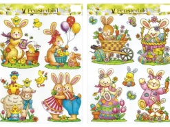 Ostern-Fensterbild mit Glitter 2-fach sortiert Bunt* Ostern