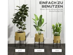 Outsunny Blumenständer-Set Stahl Gold Ø30 x 40H cm* Dekorative Figuren