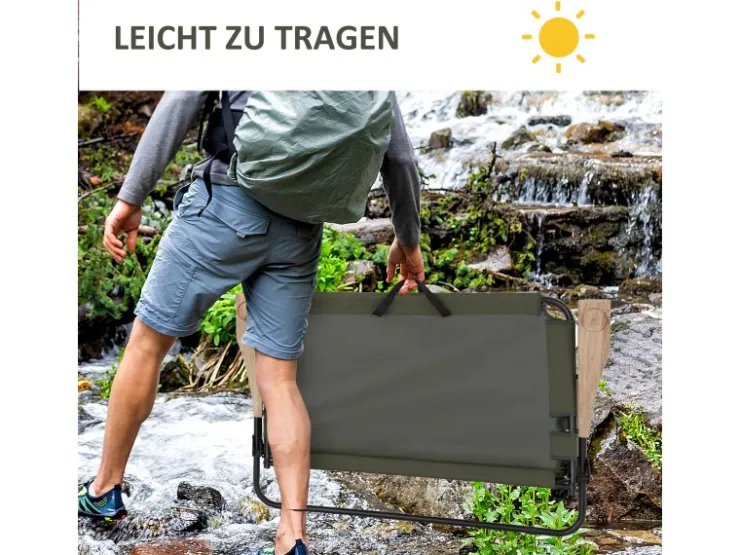 Outsunny Campingstuhl Stahl Oxfordstoff 114B x 67T x 80H cm