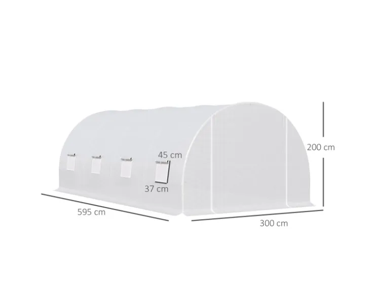 Outsunny Foliengewächshaus Pflanzenhaus 595 x 300 x 200 cm* Insektenschutz