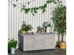 Outsunny Gartenbox Wetterbeständig 127 x 56 x 60 cm Grau