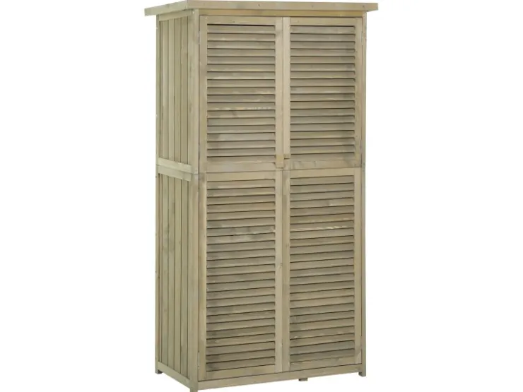 Outsunny Gartenschrank mit Asphaltdach 4 Fächer 87 x 46,5 x 160 cm* Aufbewahrung