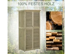 Outsunny Gartenschrank mit Asphaltdach 4 Fächer 87 x 46,5 x 160 cm* Aufbewahrung