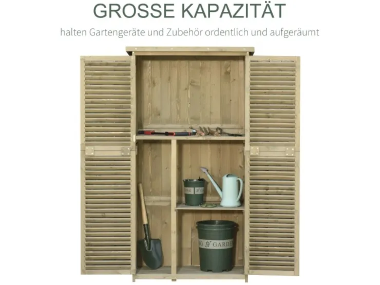 Outsunny Gartenschrank mit Asphaltdach 4 Fächer 87 x 46,5 x 160 cm* Aufbewahrung