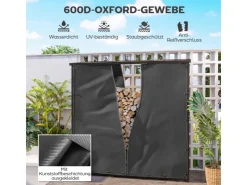 Outsunny Kaminholzregal Abdeckung Brennholzregalabdeckung Polyester Schwarz* Regale Schwarz