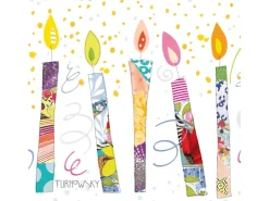 PPD Papierservietten Geburtstagskerzen 16,5 cm x 16,5 cm 20 Stück Bunt FSC®* Papier Servietten