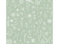 PPD Papierservietten mit Blumen 16,5 cm x 16,5 cm 20 Stück Grün-Weiß FSC®* Papier Servietten
