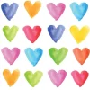 PPD Papierservietten mit Herzen 16,5 cm x 16,5 cm 20 Stück Bunt FSC®