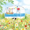 PPD Papierservietten mit Wiese und Campingwagen 16,5 cm x 16,5 cm 20 Stück Bunt FSC®* Papier Servietten