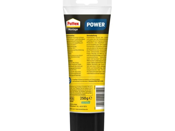 Pattex Baukleber Montagekleber Power Tube starke Anfangshaftung 250 g* Zierprofile