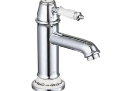 PaulGurkes Nostalgie Wasserhahn Einhandmischer Retro Waschtischbatterie Glänzend