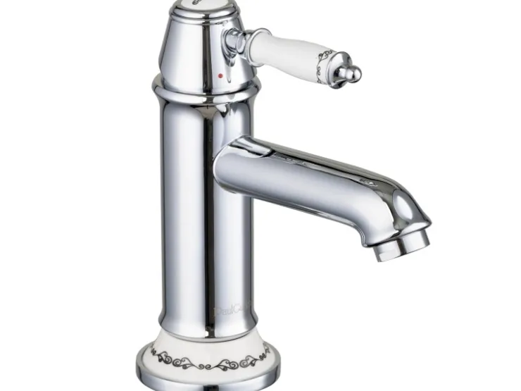 PaulGurkes Nostalgie Wasserhahn Einhandmischer Retro Waschtischbatterie Glänzend