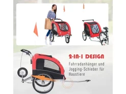 PawHut 2 in 1 Hundeanhänger Universalkupplung* Kleintierbedarf