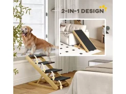 PawHut 2 in 1 Hundetreppe 4 Stufig* Hundebedarf