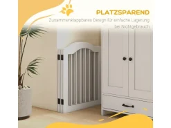 PawHut Absperrgitter mit 2 Stützfüßen und 4 Paneelen* Hundebedarf