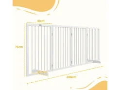 PawHut Absperrgitter 4-Teilig 206 x 76 cm Faltbar mit 2 Stützfüßen