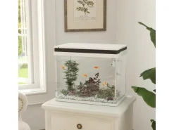 PawHut Aquarium Filtersystem Glas ABS Weiß 48L x 30B x 41H cm* Terraristik