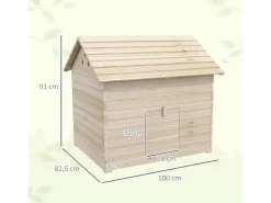 PawHut Entenhaus Tannenholz Naturholz 100L x 82,5B x 91H cm