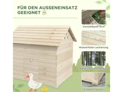 PawHut Entenhaus Tannenholz Naturholz 100L x 82,5B x 91H cm