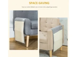 PawHut 2er Kratzmatte Sisal Sessel Couch Katzenkratzmatte* Sessel|Katzenbedarf