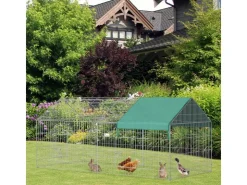 PawHut Freigehege Laufgitter mit Abdeckung 220 x 103 x 103 cm* Kleintierbedarf