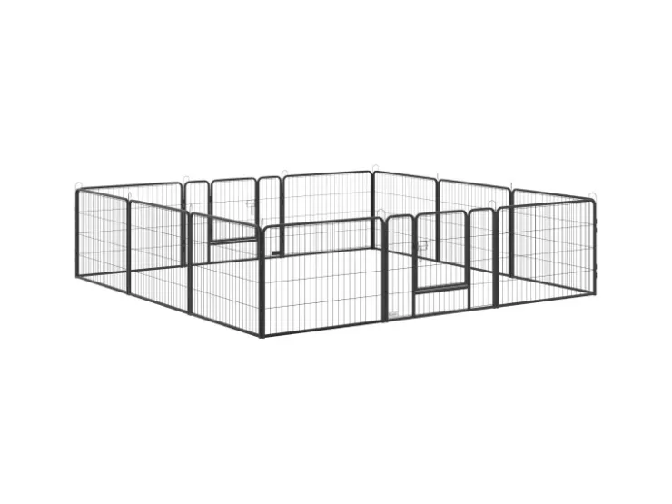 PawHut Freilaufgehege 60 cm Hoch mit Tür 12 Paneelen für Outdoor* Kleintierbedarf