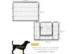 PawHut Freilaufgehege 60 cm Hoch mit Tür 12 Paneelen für Outdoor* Kleintierbedarf