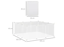 PawHut Freilaufgehege Laufgitter DIY Absperrgitter 105 x 105 x 45 cm
