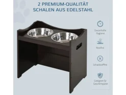 PawHut Futternapf Höhenverstellbar mit 2L Futterständer