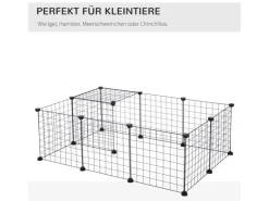 PawHut Gittergehege Metallgitter Flexibel Umformbar 106 x 73 x 36 cm* Kleintierbedarf