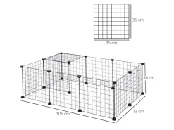 PawHut Gittergehege Metallgitter Flexibel Umformbar 106 x 73 x 36 cm* Kleintierbedarf
