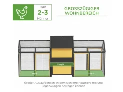 PawHut Hühnerstall aus Holz Geflügelstall mit Nistkasten Doppel-Laufstall* Kleintierbedarf