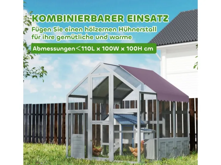 PawHut Hühnerstall Freilaufgehege Freigehege mit Schloss Tannenholz