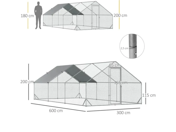 PawHut Hühnerstall XXL Outdoor mit Schatten Dach Schloss* Kleintierbedarf