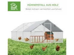 PawHut Hühnerstall XXL Outdoor mit Schatten Dach Schloss* Kleintierbedarf