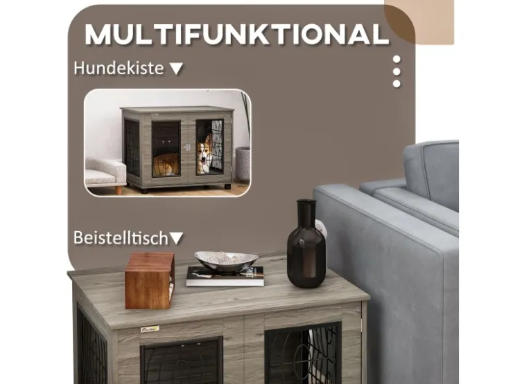 PawHut Hundebox mit Kissen 80 x 56 x 63cm