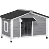 PawHut Hundehütte mit Asphaltdach 109 x 79 x 72 cm