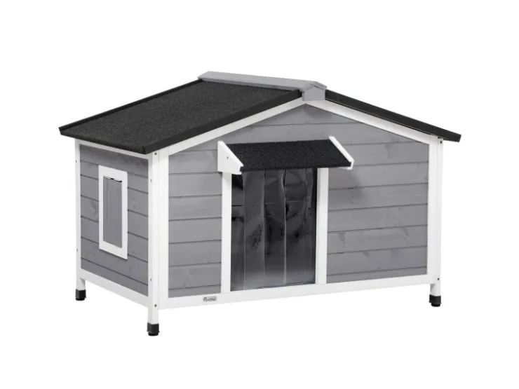PawHut Hundehütte mit Asphaltdach 109 x 79 x 72 cm