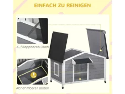 PawHut Hundehütte mit Asphaltdach 109 x 79 x 72 cm