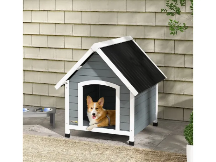 PawHut Hundehütte mit Herausnehmbarem Boden 75 x 88 x 82 cm* Hundebedarf