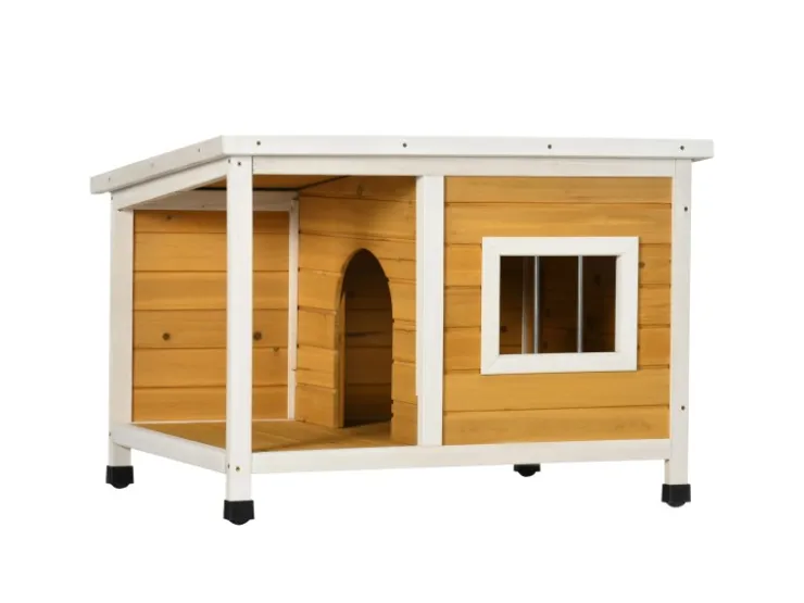 PawHut Hundehütte mit Terrasse