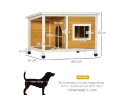 PawHut Hundehütte mit Terrasse
