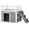 PawHut Hundehütte mit Treppe 121 x 77 x 78 cm