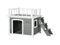 PawHut Hundehütte mit Treppe 121 x 77 x 78 cm