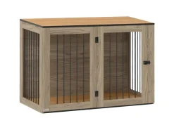 PawHut Hundekäfig Hundebox Stahl MDF Eiche 106B x 60T x 76H cm* Hundebedarf
