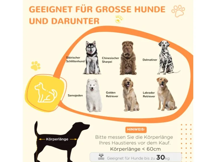 PawHut Hundekäfig Hundebox Stahl MDF Eiche 106B x 60T x 76H cm* Hundebedarf