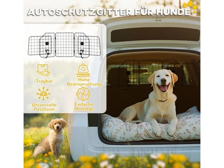 PawHut Hundeschutzgitter Hundegitter Verstellbar Stahl* Hundebedarf