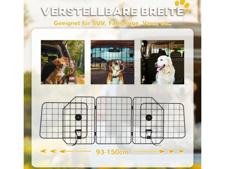 PawHut Hundeschutzgitter Hundegitter Verstellbar Stahl* Hundebedarf
