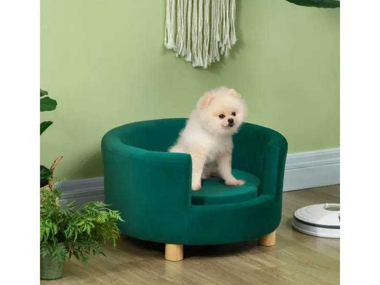 PawHut Hundesofa mit Rückenlehne und Holzbeine bis 4,5 kg* Sofas